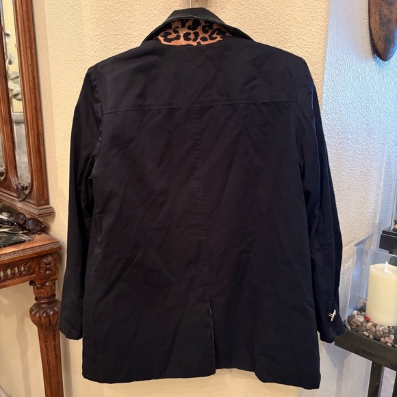 JONES NEW YORK Women Reversible Leopard Print Leather Trim Jacket Size Medium P - Picture 7 of 10